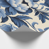 Blue Damask Geschenkpapier (Ecke)