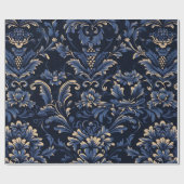 Blue Damask Geschenkpapier (Flach)