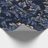 Blue Damask Geschenkpapier (Ecke)