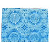 Blue Damask Geschenktasche Große Geschenktüte (Rückseite)