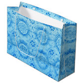 Blue Damask Geschenktasche Große Geschenktüte (Vorderseite Schrägansicht)