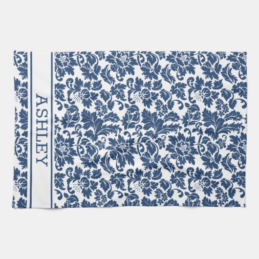 Blue Damask Geschirrtuch (Horizontal)