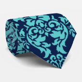 Blue Damask Krawatte (Gerollt)