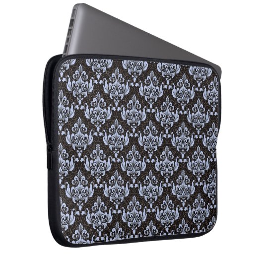 Blue Damask Laptop Sleeve (Vorne Rechts)