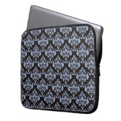 Blue Damask Laptop Sleeve (Vorderseite Links)