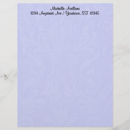 Blue Damask Letterhead Briefbogen (Vorderseite)