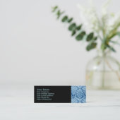 BLUE DAMASK MINI VISITENKARTE (Stehend Vorderseite)