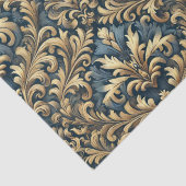 Blue Damask mit Gold-Muster-Decoupage Seidenpapier (Detail)