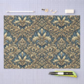 Blue Damask mit Gold-Muster-Decoupage Seidenpapier (Handwerk)