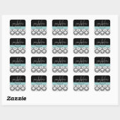 Blue Damask Monogram Save the Date Stickers (Blatt)