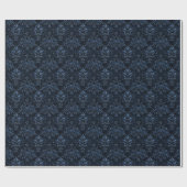 Blue Damask on Dark Blue Geschenkpapier (Flach)