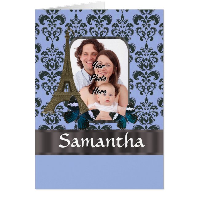 Blue Damask Paris Collage (Vorne)