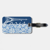 Blue Damask; Paris Gepäckanhänger (Rückseite horizontal)
