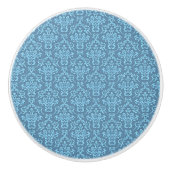 Blue Damask Pattern Keramikknauf (Vorderseite)