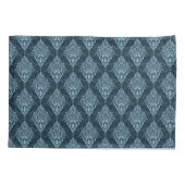 Blue Damask Print Pillowcase Set Kissenbezug (Rückseite-Links)