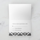 Blue Damask RSVP-Karte Einladung (Innenseite)