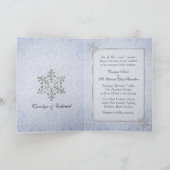 Blue Damask & Snowflakes Winterhochzeit Einladung (Innenseite)