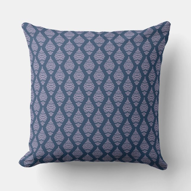 Blue Damask Sofa Cushion Kissen (Vorderseite)