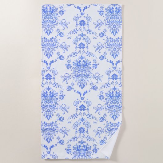 Blue Damask Strandtuch (Vorderseite)