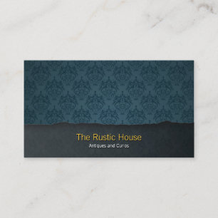 Blue Damask Tearaway Retail Business Card Visitenkarte