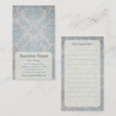 Blue Damask Termin Business Card (Vorne/Hinten)