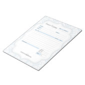 Blue Damask Theme Order Form und Anrufbemerkungs-E Notizblock (angewinkelt)