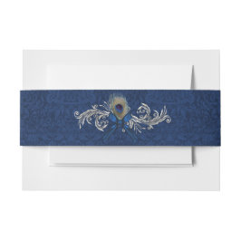 Blue Damask und Peacock Feather Wedding Bly Band
