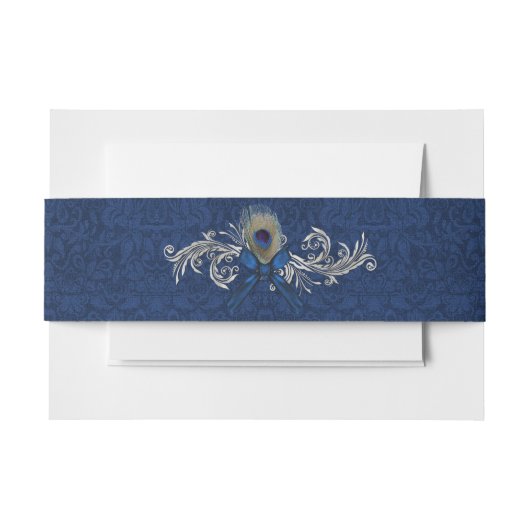 Blue Damask und Peacock Feather Wedding Bly Band (Vorderseite Beispiel)