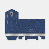 Blue Damask und Peacock Feather Wedding Geschenkbo Geschenkschachtel (Ungefaltet)
