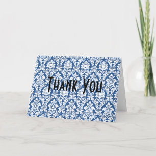 Blue Damask Vielen Dank Dankeskarte