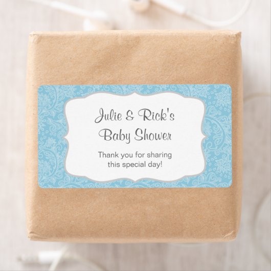 Blue Damask Water Flasche Gefallen - anpassen Sie  (Insitu)