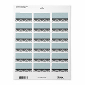 Blue Damask Wedding Address Labels Adressaufkleber (Vorne)