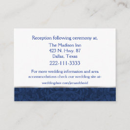 Blue Damask Wedding Card Begleitkarte
