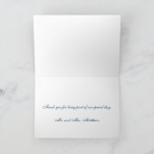 Blue Damask Wedding Danke Cards (Innenseite)