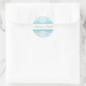 Blue Damask Wedding Stickers (Tasche)