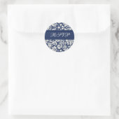 Blue Damask Wedding UAWG Umschlag Aufkleber (Tasche)