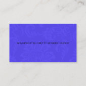Blue Damask Wedding Website Business Card Begleitkarte (Rückseite)