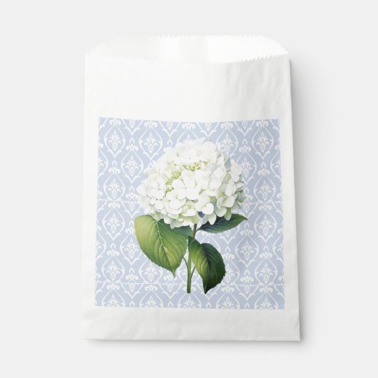 Blue Damask White Hydrangea Geschenktütchen (Vorderseite)
