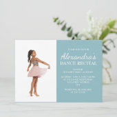 Blue Dance Erwägungsgrund Foto Einladung (Stehend Vorderseite)