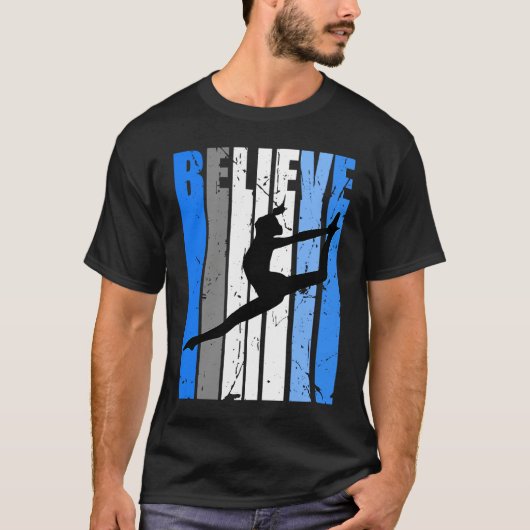 Blue Dance Team Believe Motivating Dancer Dancing  T-Shirt (Vorderseite)