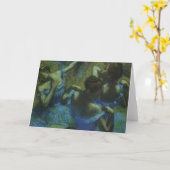 Blue Dancers von Edgar Degas, Vintager Impressioni Karte (Gelbe Blume)