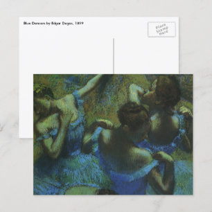 Blue Dancers von Edgar Degas, Vintager Impressioni Postkarte