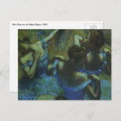 Blue Dancers von Edgar Degas, Vintager Impressioni Postkarte (Vorne/Hinten)