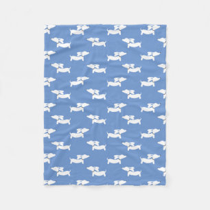 Blue Dancing Dackeln Fleece Blanket Design