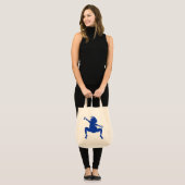 Blue Dancing Kokopelli Tragetasche (Vorderseite (Model))