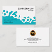 Blue Dancing Numbers Wave Math Tutor Visitenkarte (Vorne/Hinten)