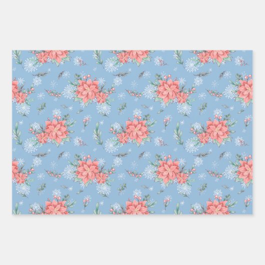 Blue Dancing Snowman Holiday Geschenkpapier Set (Vorderseite 3)