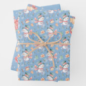 Blue Dancing Snowman Holiday Geschenkpapier Set (Beispiel)