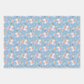 Blue Dancing Snowman Holiday Geschenkpapier Set (Vorderseite)