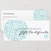 Blue Dandelion Blume Geschenkgutschein Design 4b (Vorne/Hinten)
